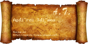 Agárdi Tímea névjegykártya