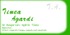 timea agardi business card